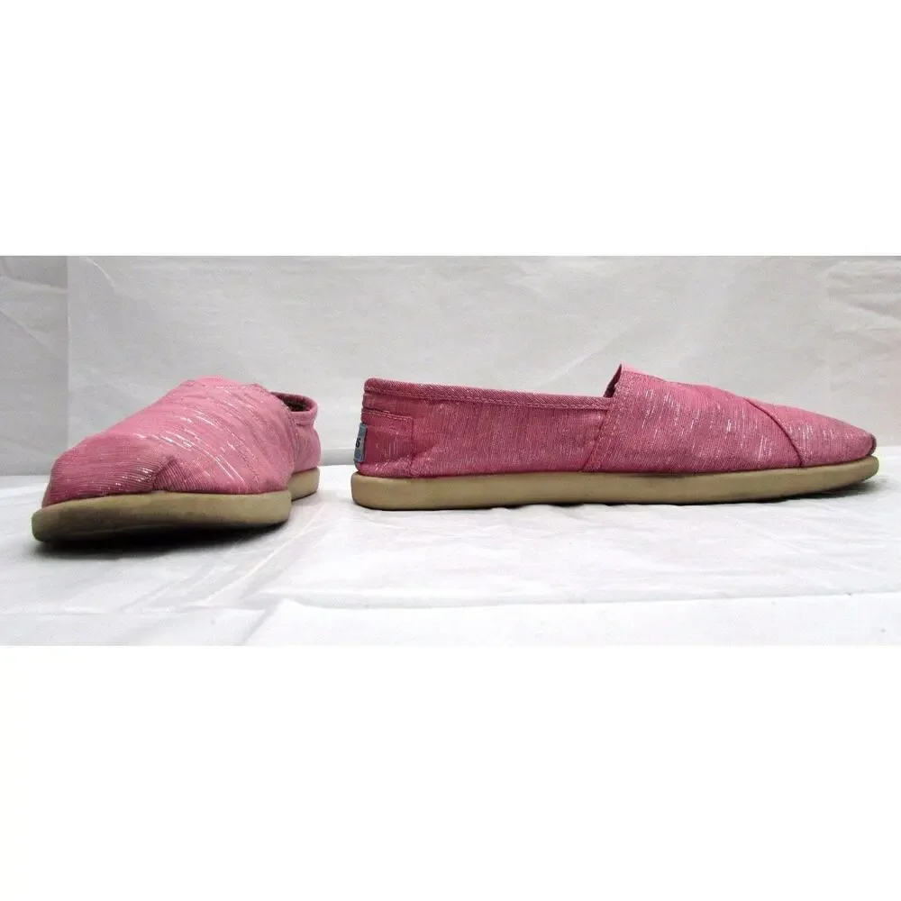 Tom's youth 5.5 pink girls loafers shoes comfort flats
